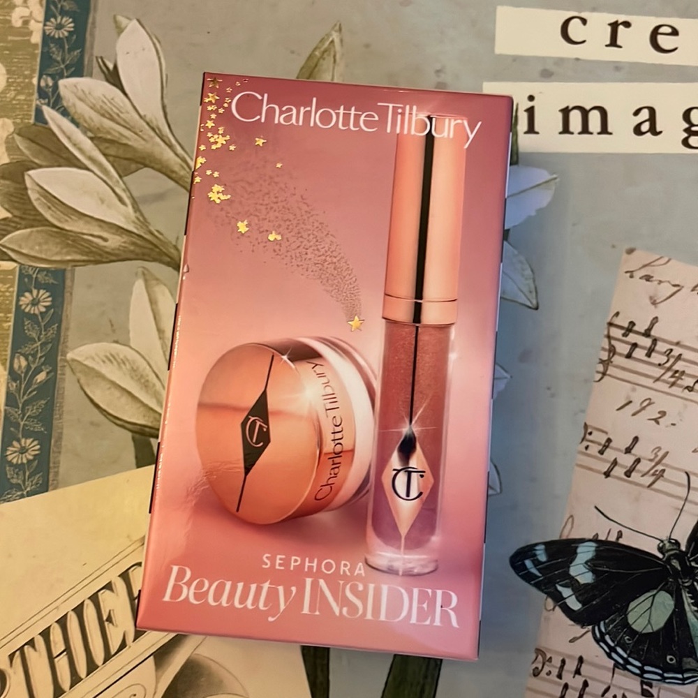 Charlotte Tilbury makeup cream and pillow talk jewel lips